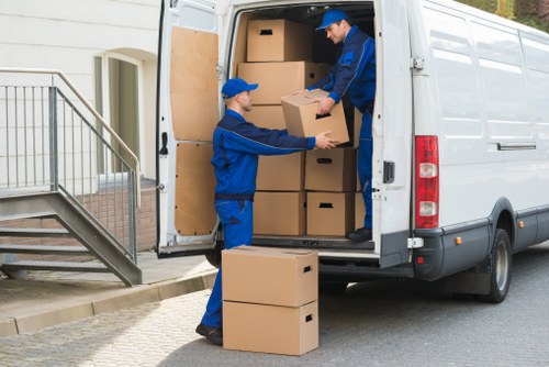 Professional man and van in Belvedere transporting furniture